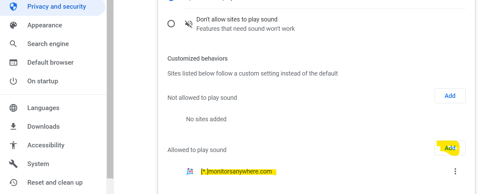 Enable audio in chrome for Online Monitors AnyWhere